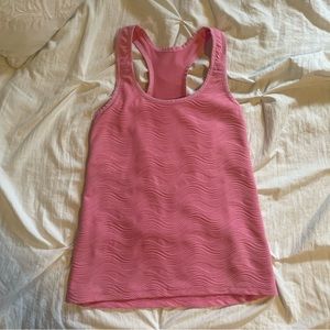 Athleta Wavy Textured Pink Tank Top